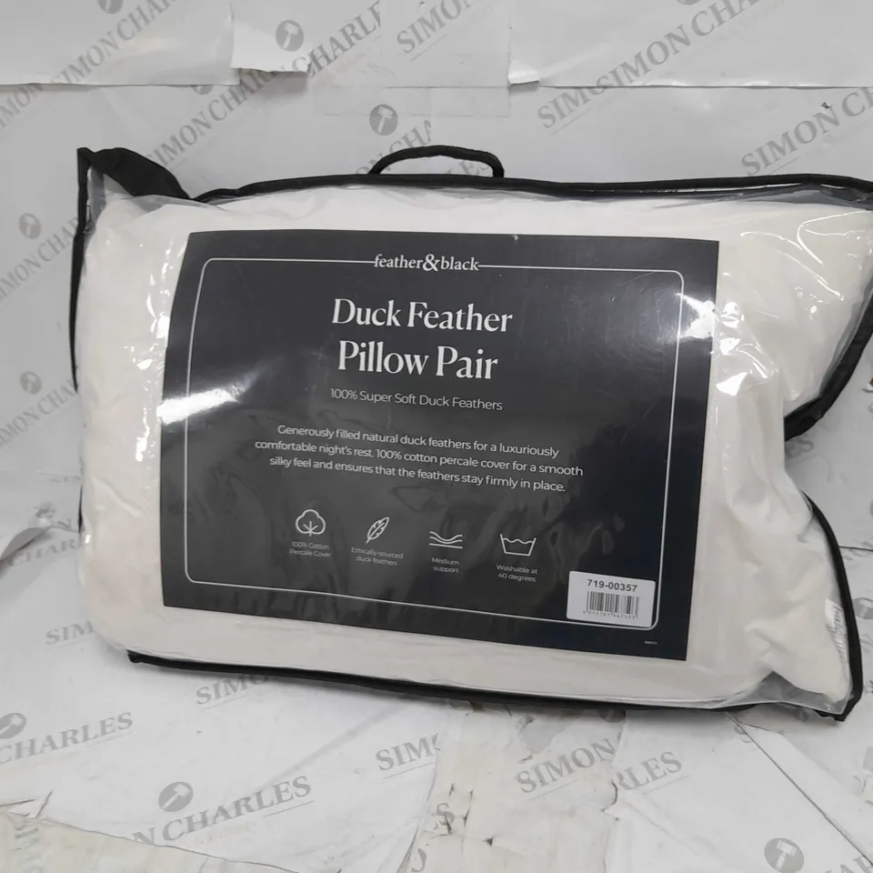 FEATHER&BLACK DUCK FEATHER PILLOW PAIR 