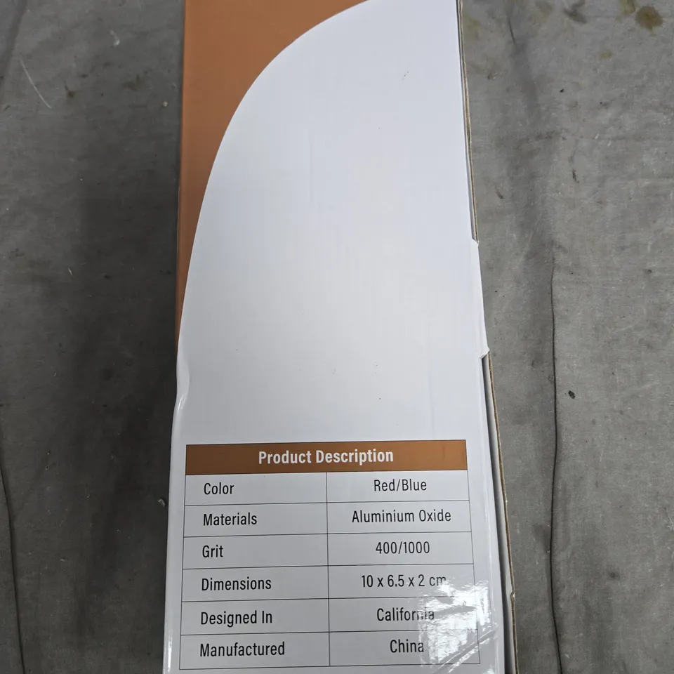 SHARP PEBBLE CHISEL STONE SET - RED/BLUE, ALUMINIUM OXIDE, 400/1000 GRIT, 10X6.5X2 CM