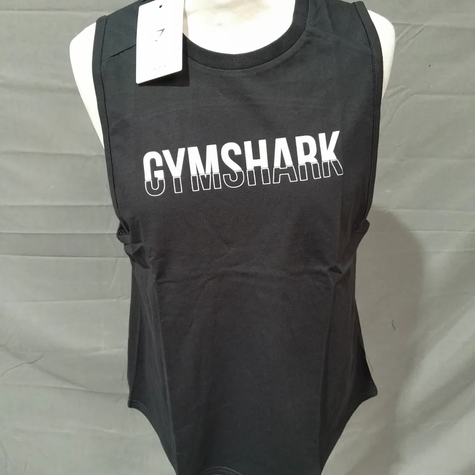 GYMSHARK FRACTION TANK IN BLACK SIZE S