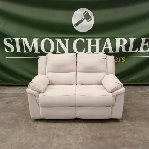 ALBION FABRIC 2 SEATER HIGH BACK MANUAL RECLINER SOFA - PEBBLE GREY