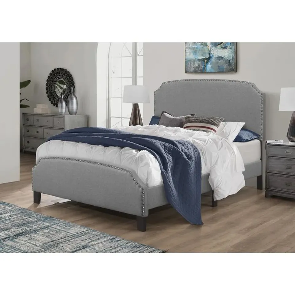 BOXED ABRAHAMSON UPHOLSTERED KING PLATFORM BED