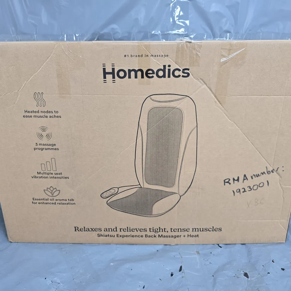 BOXED HOMEDICS SHIATSU EXPERIENCE BACK MASSAGER AND HEAT SBM-65H-GB
