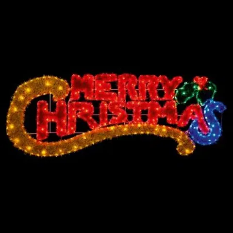 BOXED MERRY CHRISTMAS TINSEL LIGHT