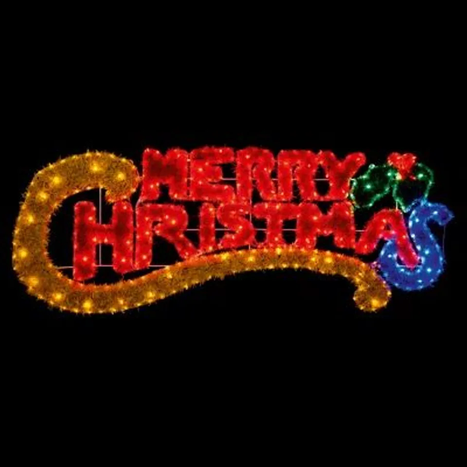 BOXED MERRY CHRISTMAS TINSEL LIGHT