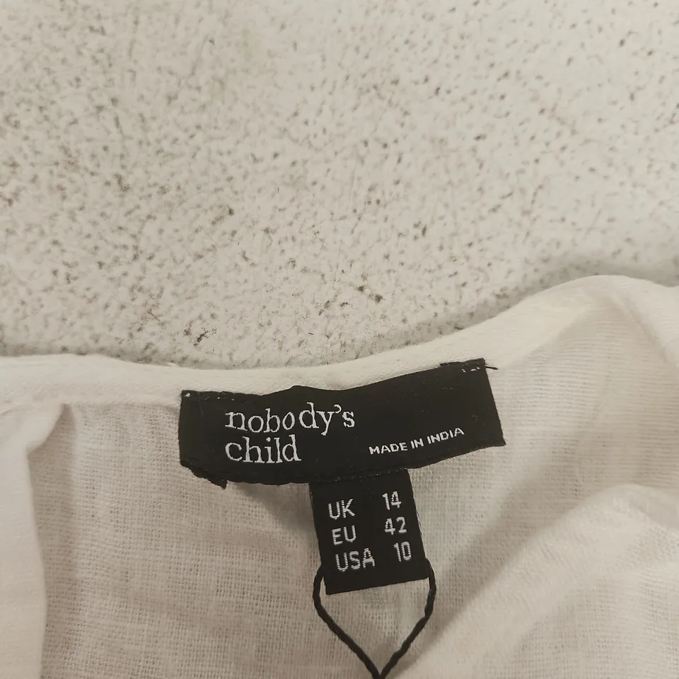 NOBODY'S CHILD SPENCER RUCHED TANK TOP - WHITE, UK 14 (EU 42, US 10)