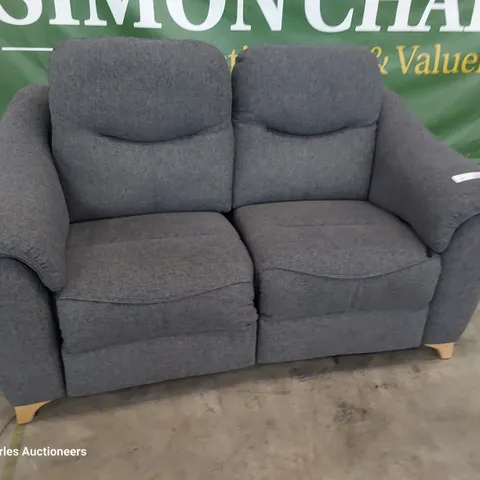 QUALITY BRITISH DESIGNER G PLAN JACKSON POWER RECLINING TWO SEATER SOFA ROCHE SLATE FABRIC