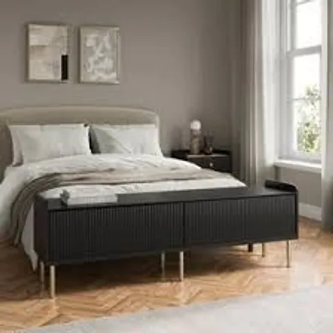 BOXED GEORGI SELF ASSEMBLY BLANKET BOX - BLACK