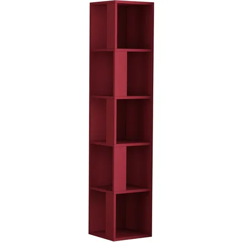 BOXED PIANO CUBED SHELVING UNIT IN BURGUNDY