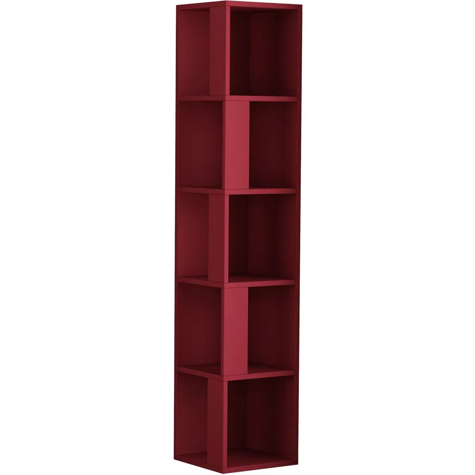 BOXED PIANO CUBED SHELVING UNIT IN BURGUNDY 