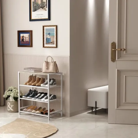 BOXED 4 TIER SHOE RACK - COLORADO OAK 