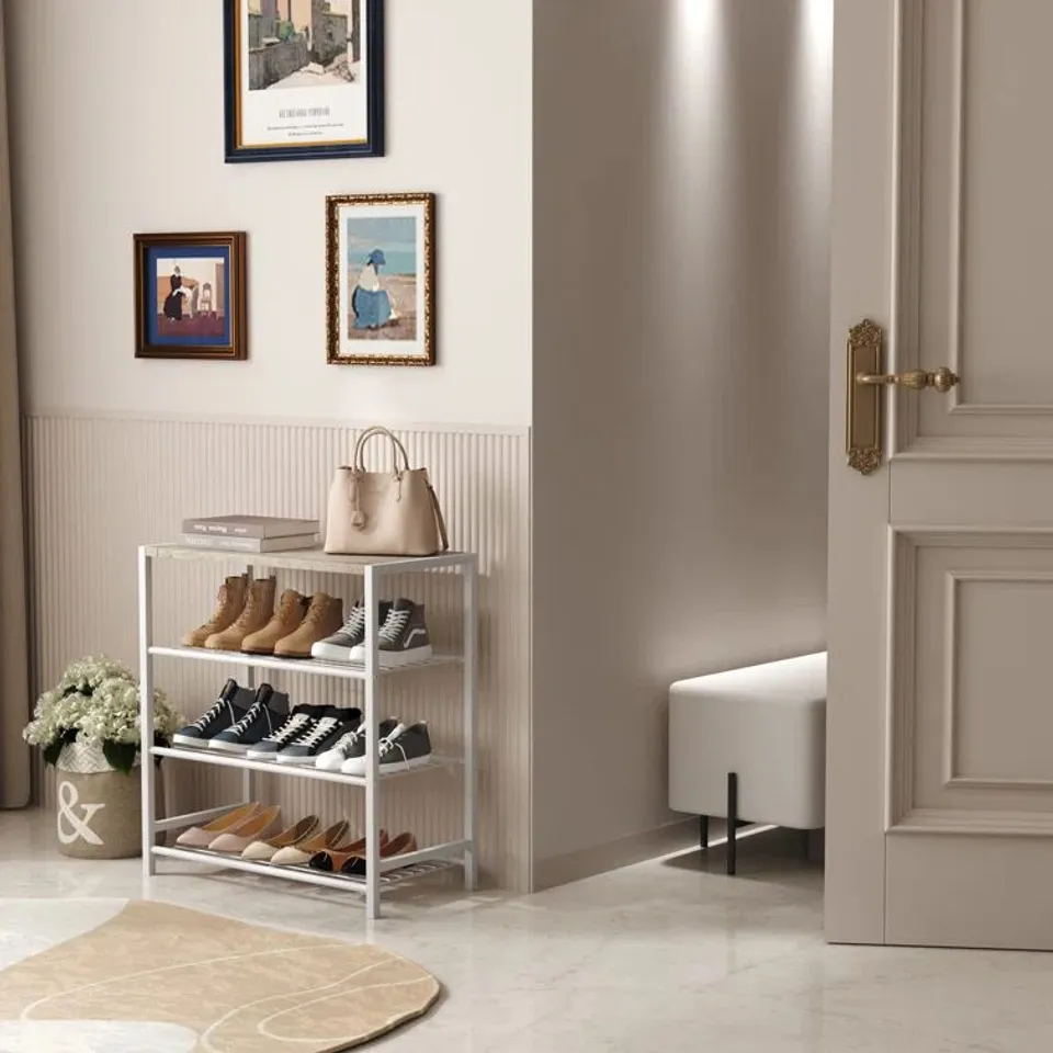 BOXED 4 TIER SHOE RACK - COLORADO OAK