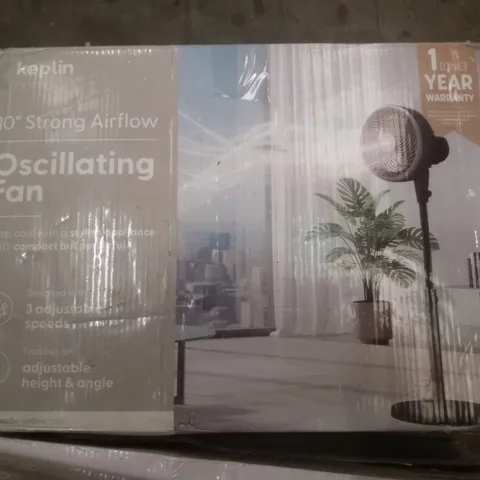 BOXED KEPLIN 10" STRONG AIRFLOW OSCILLATING FAN - BLACK