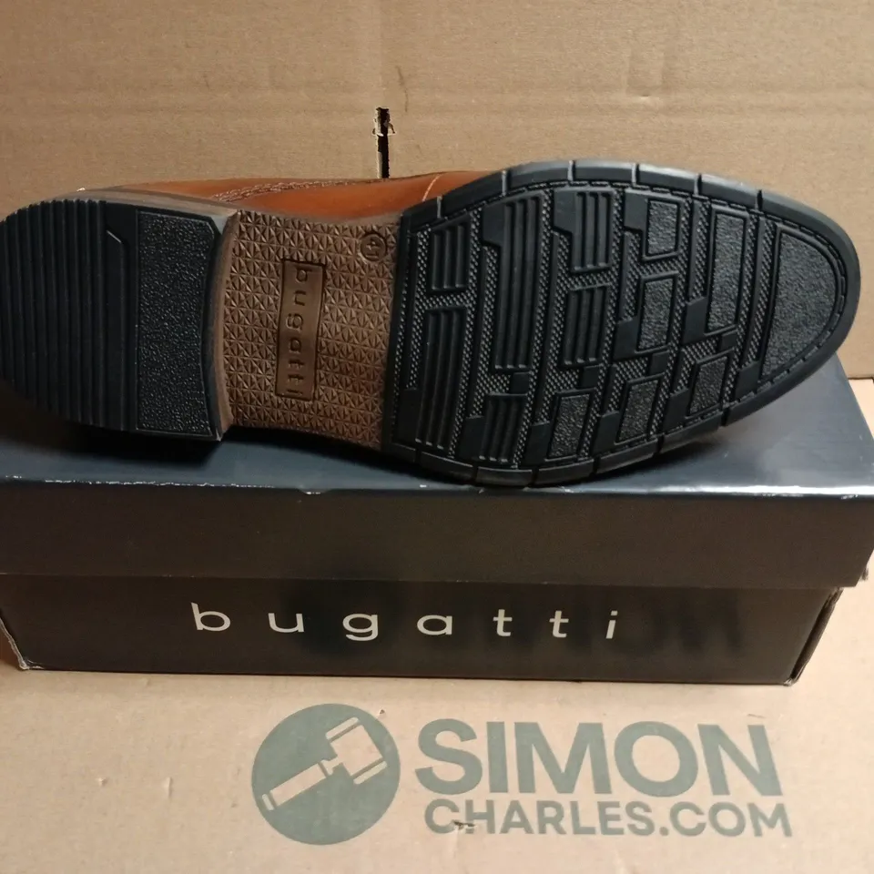 BUGATTI COGNAC BROWN LEATHER DRESS SHOES – UK 7 