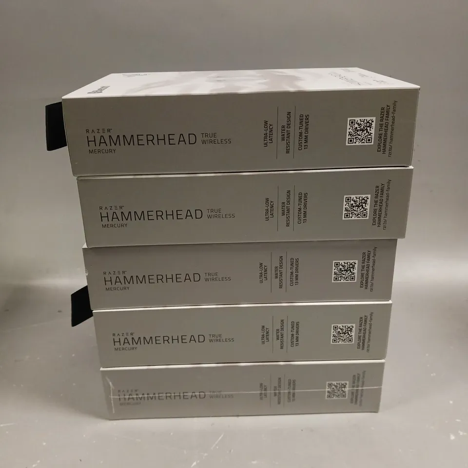 5 X BOXED RAZER HAMMERHEAD TRUE WIRELESS EARPHONES 