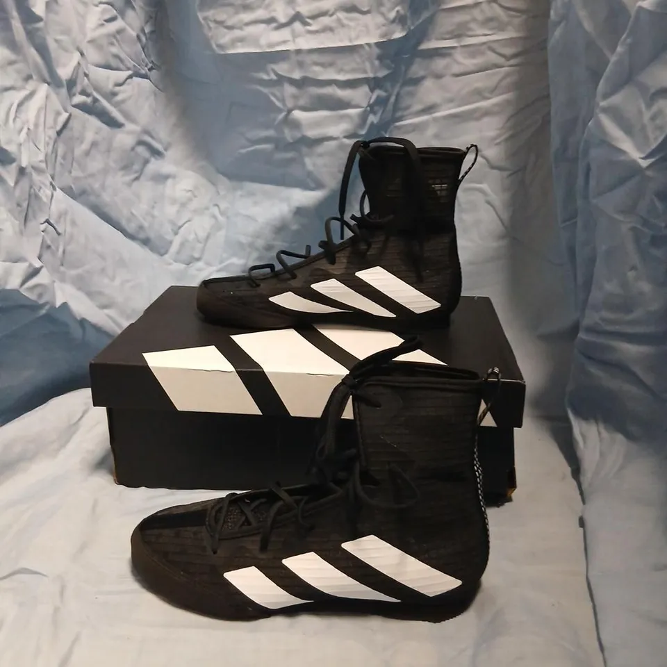 ADIDAS HIGH-TOP SNEAKERS BLACK WITH WHITE STRIPES – UK 3 (US 3, EU 35)