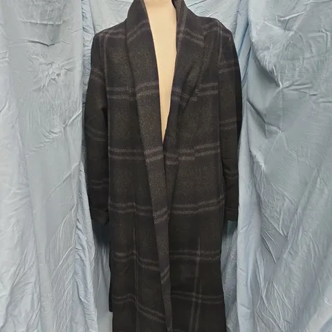 JAGER 100% WOOL CHECK OVERCOAT – DARK PLAID, MADE IN BRITAIN