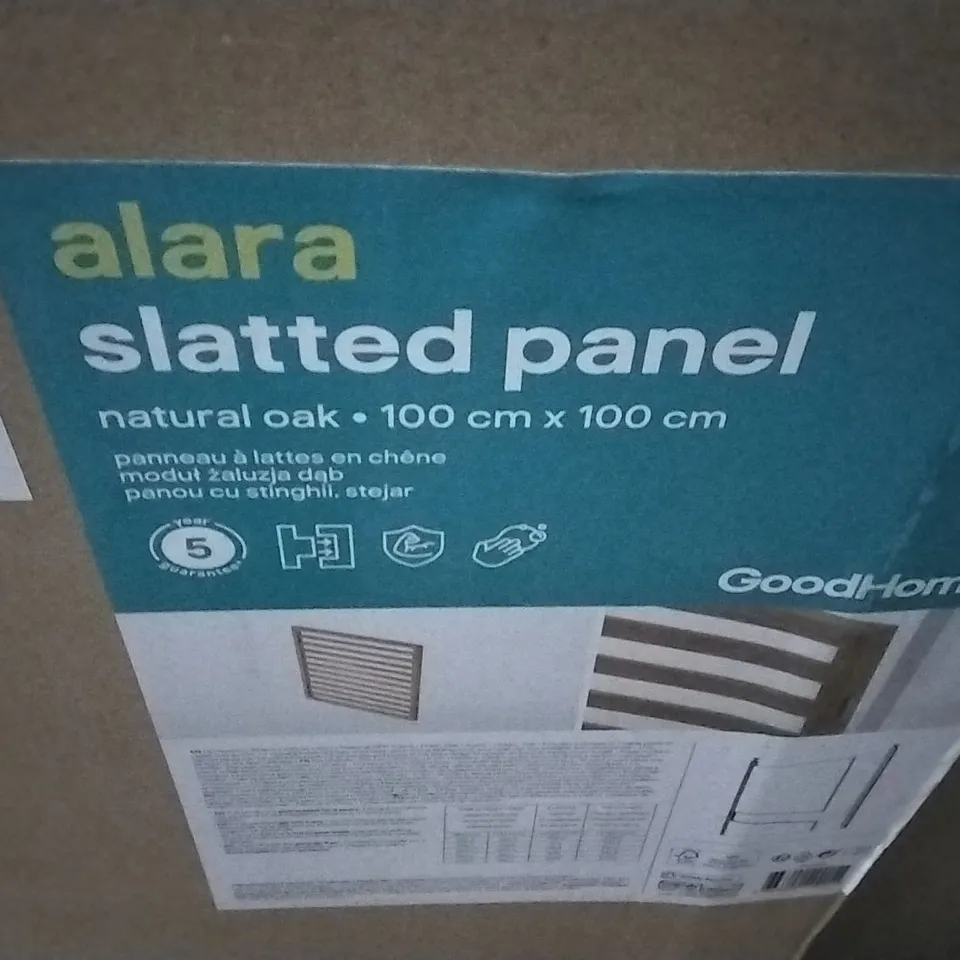BOXED ALARA SLATTED PANEL NATURAL OAK 100 X 100CM