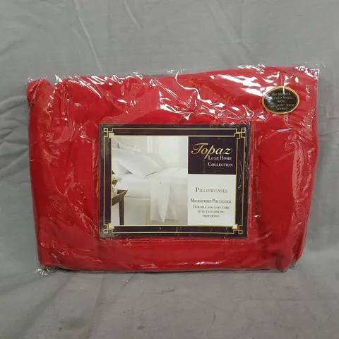 BOX OF APPROXIMATELY 15 TOPAZ KING SIZE FITTED SHEETS IN RED