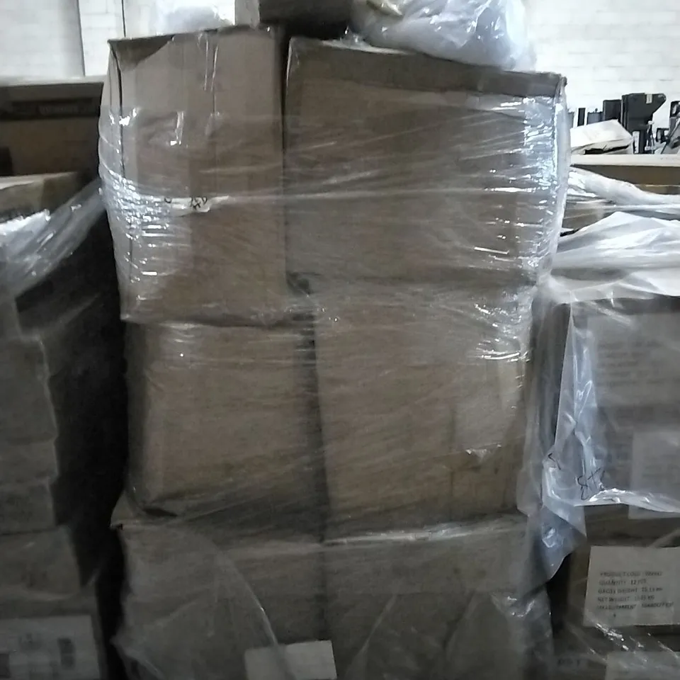 PALLET OF HOUSEHOLD ITEMS TO INCLUDE Swan pillow - white, Swan pillow - pink, laundry hamper and other assorted items 