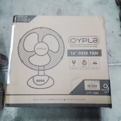 BOXED OYPLA 16INCH DESK FAN
