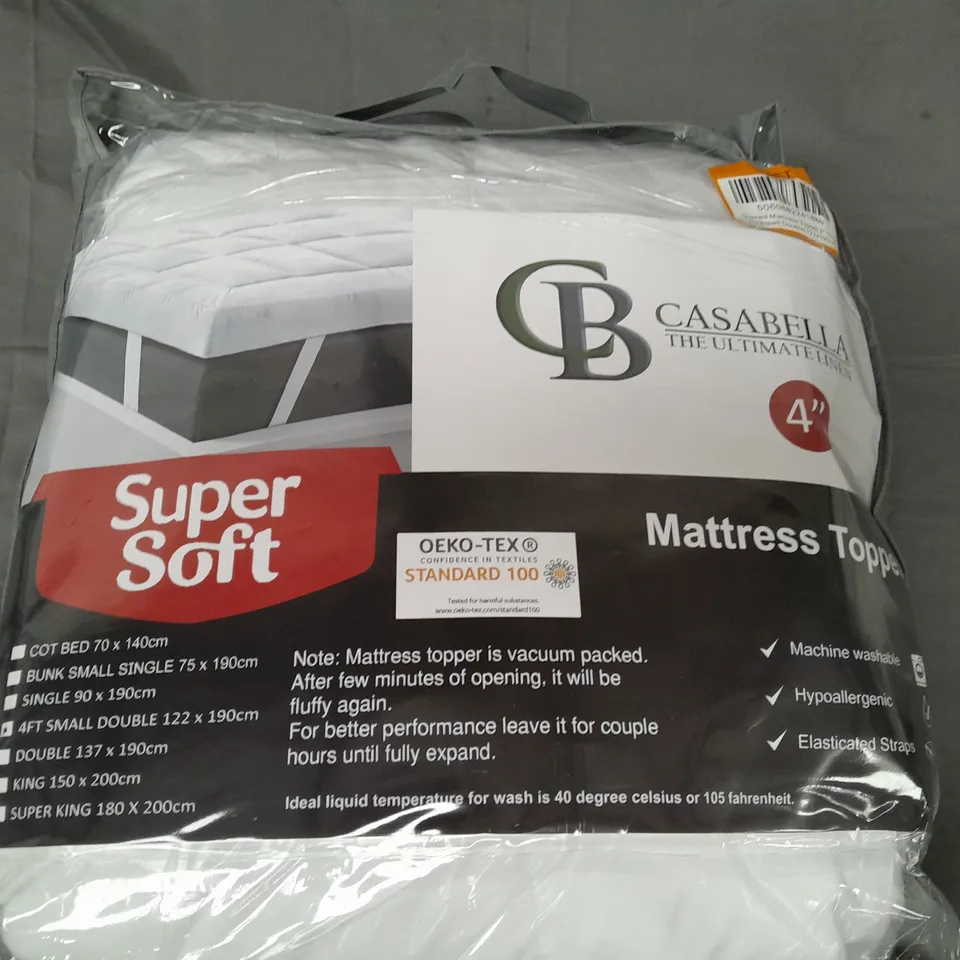 CASABELLA QUILTED MATTRESS TOPPER - SMALL DOUBLE