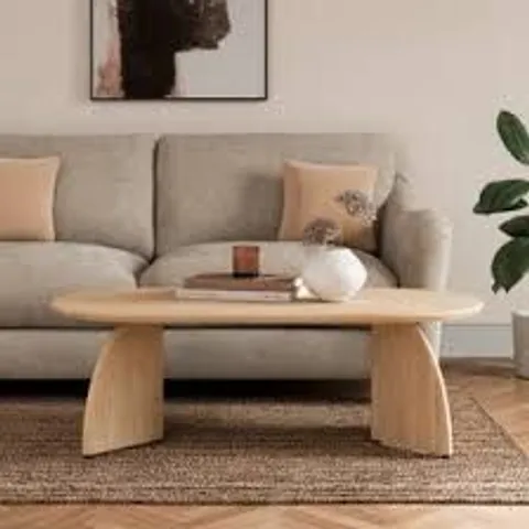 BOXED EFFY OVAL COFFEE TABLE, NATURAL (1 BOX)