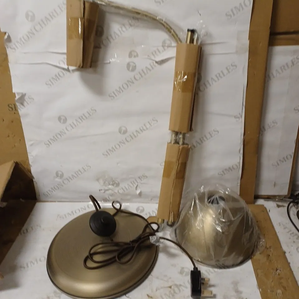JOHN LEWIS BALDWIN FLOOR LAMP, ANTIQUE BRASS