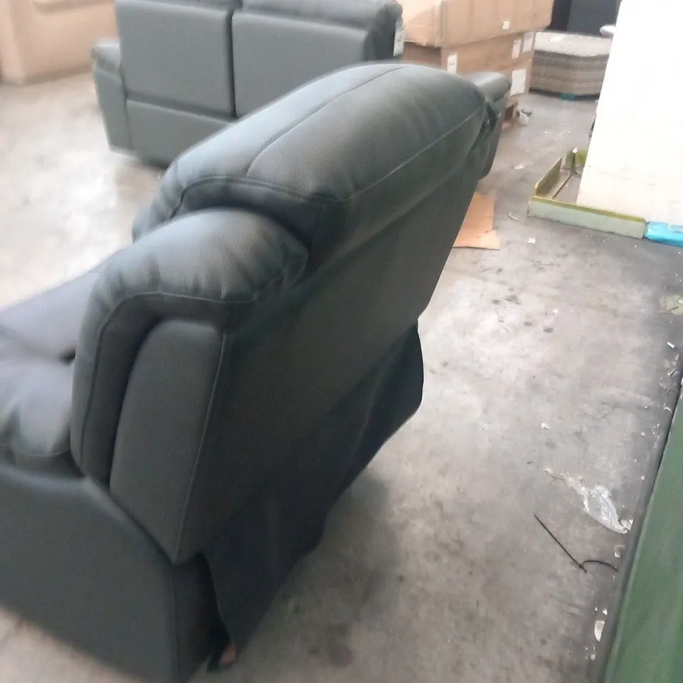 DESIGNER BLACK FAUX LEATHER MANUAL RECLINING ARMCHAIR