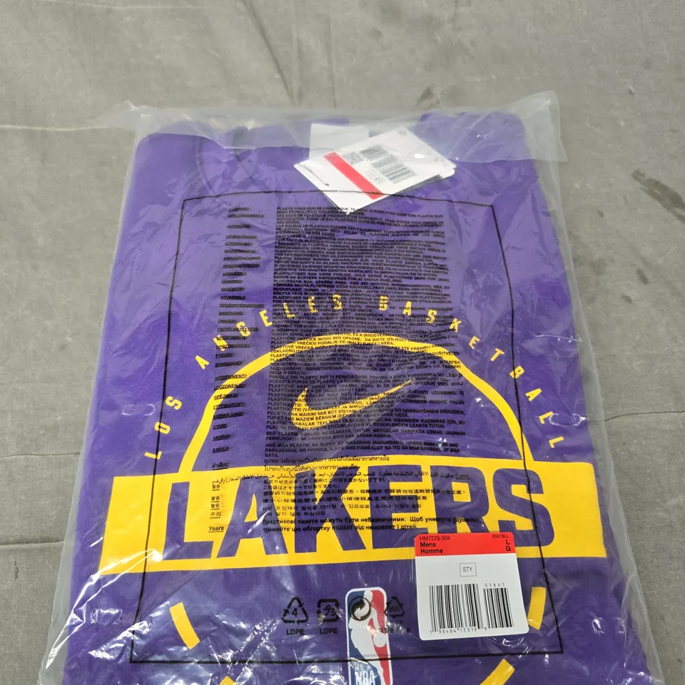 NIKE LAKERS MEN'S HOODIE – PURPLE, LARGE, IN ORIGINAL PACKAGING
