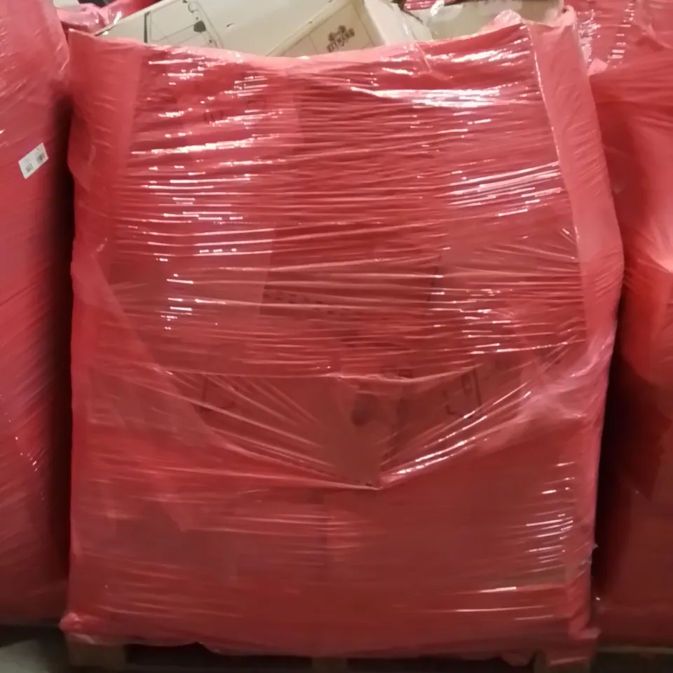 PALLET CONTAINING VARIOUS ASSORTED BOXED HOUSEHOLD ITEMS TO INCLUDE: DOVAMAN STS DRILL, PET CRATE, UNDER DESK STEPPING MACHINE, COFFEE MAKER, VAX SPOTLESS DUO VAC AND LOTS MORE UNMARKED BOXED ITEMS 