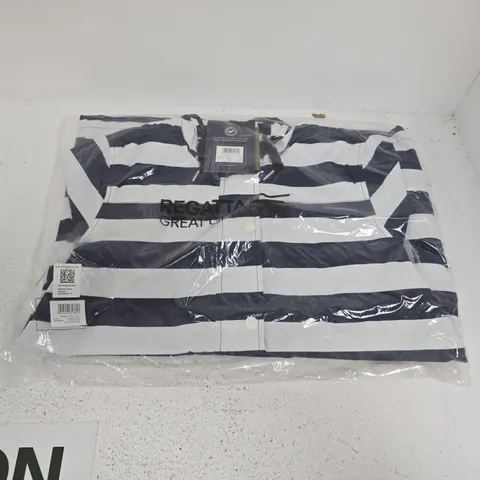 BAGGED REGATTA BAYARMA JACKET IN NAVY/WHITE STRIPES - UK 10