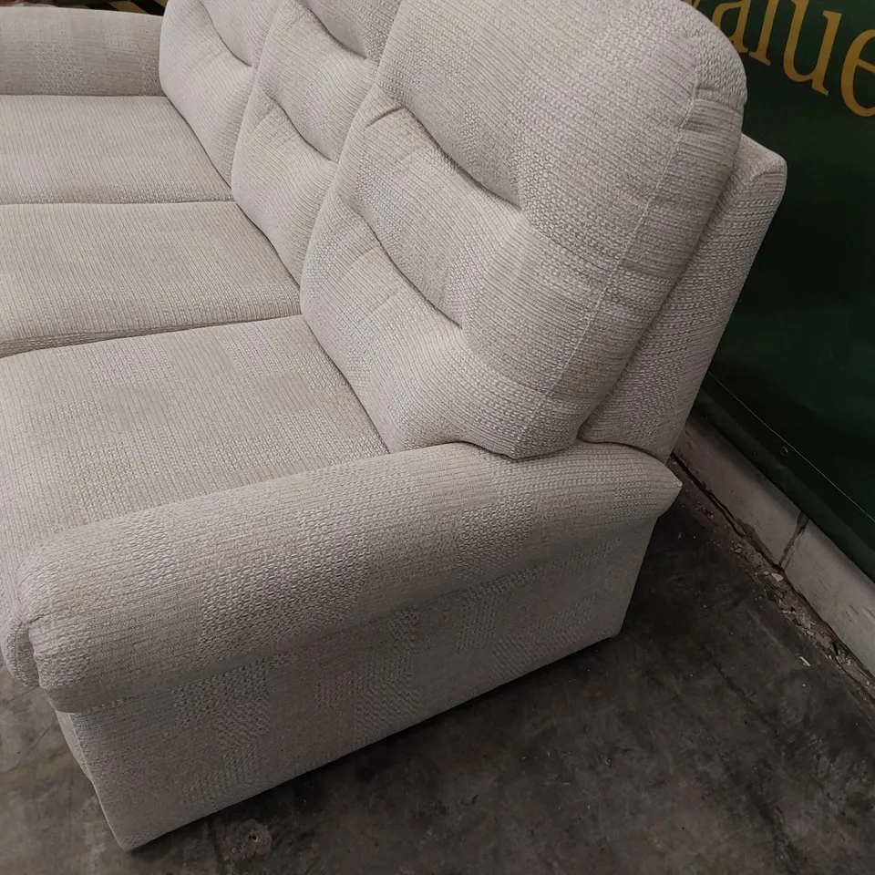 QUALITY BRITISH DESIGNER G PLAN HOLMES SMALL THREE SEATER SOFA FARO MIST FABRIC 