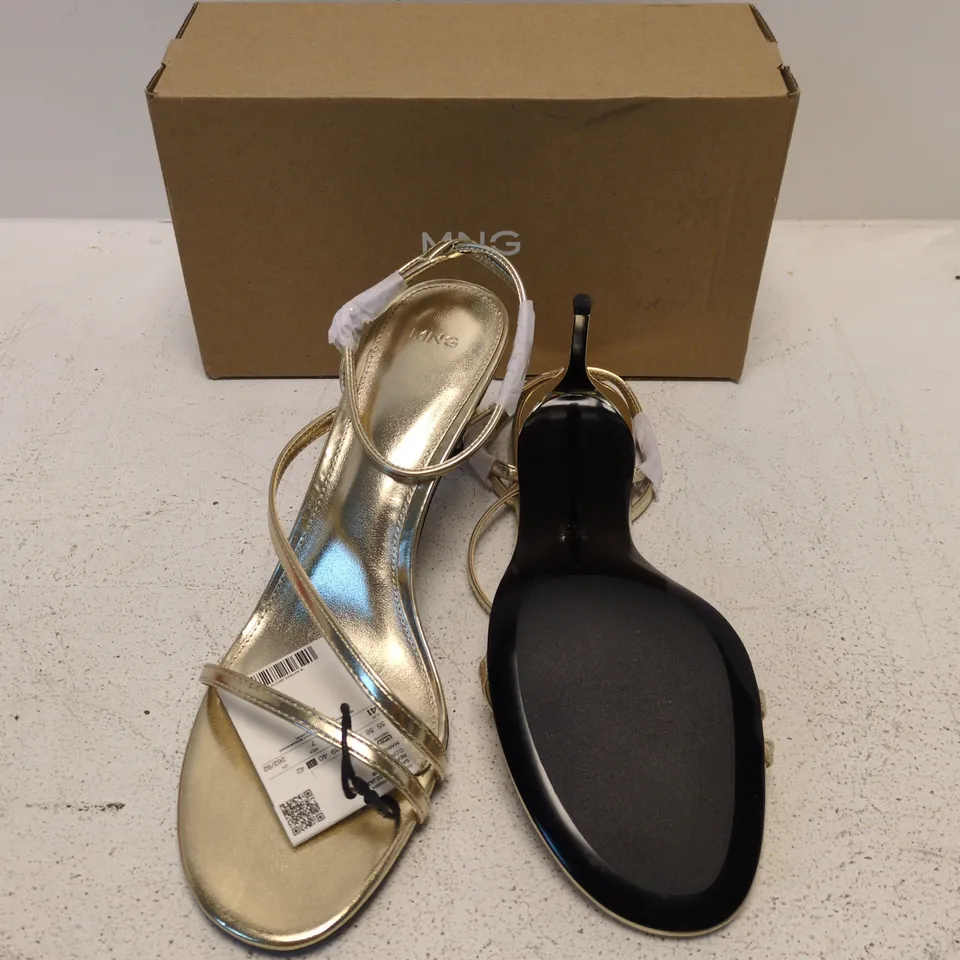 Mango MNG Women's Gold Metallic Strappy Sandals – UK8 (EU41)