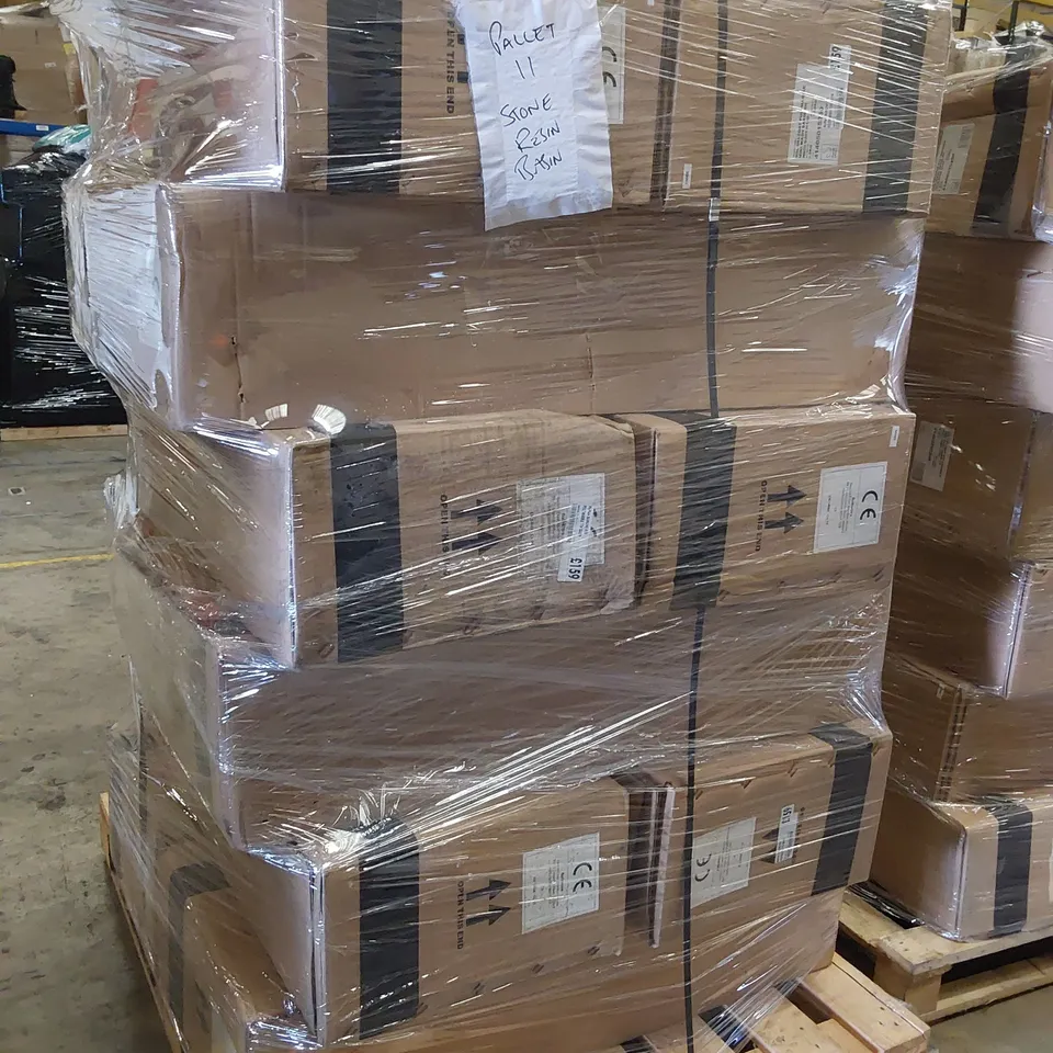 PALLET OF 14 BOXED STONE RESIN BASINS