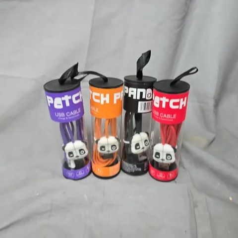 APPROXIMATELY 20 ASSORTED PATCH USB LIGHTNING CONNECTORS CABLES TO INCLUDE ORANGE, PURPLE, RED & BLACK VARIATIONS