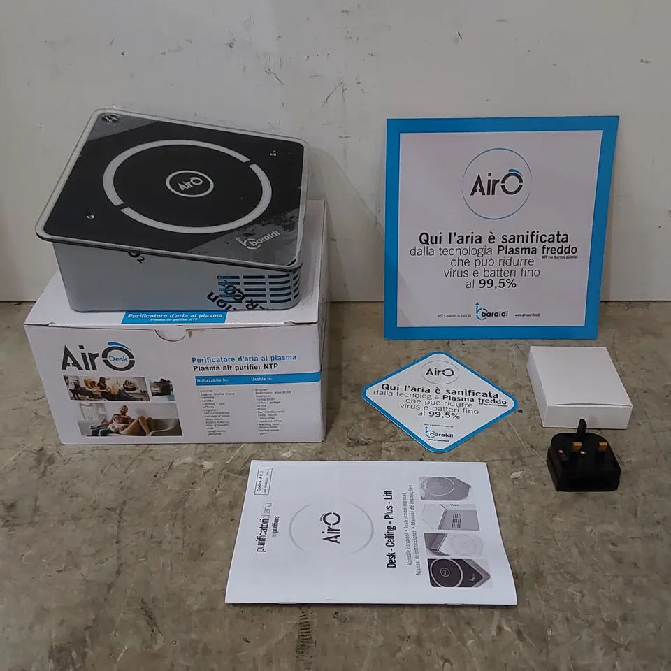 BOXED AIRO' DESK AIR PURIFIER BY BARALDI - BLACK