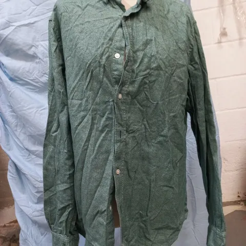 MASSIMO DUTTI LONG SLEEVE BUTTON-UP SHIRT IN TEAL SIZE LARGE