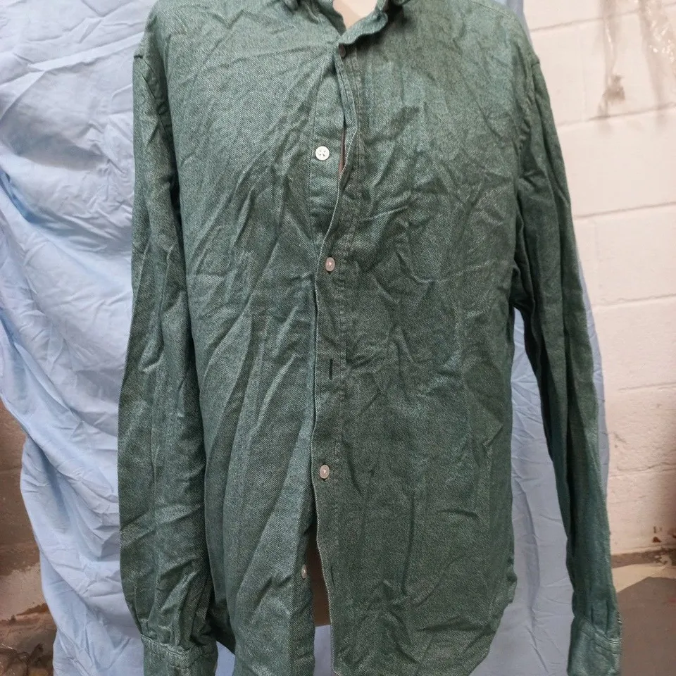 MASSIMO DUTTI LONG SLEEVE BUTTON-UP SHIRT IN TEAL SIZE LARGE