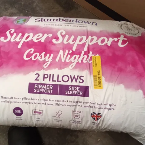 BRAND NEW SLUMBERDOWN SUPER SUPPORT COSY NIGHT 2 PILLOWS