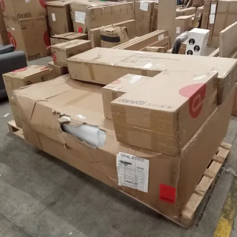 PALLET OF DESIGNER DANETTI INCOMPLETE FURNITURE AND SOFA PARTS AND PIECES