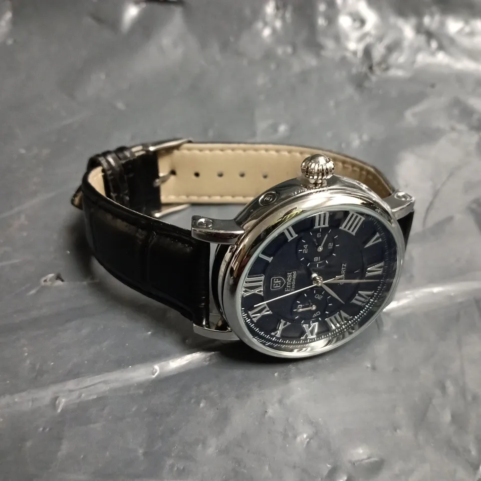 MENS ERNEST FERDINAND WATCH – FUNCTIONING SUB DIALS – LEATHER STRAP