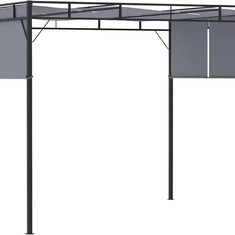 BOXED OUTSUNNY 3 X 3 M PERGOLA, WITH SLIDING CANOPY - GREY (1 BOX)