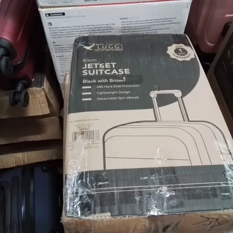 BOXED LUGG - 40CM JETSET SUITCASE  BLACK WITH BROWN