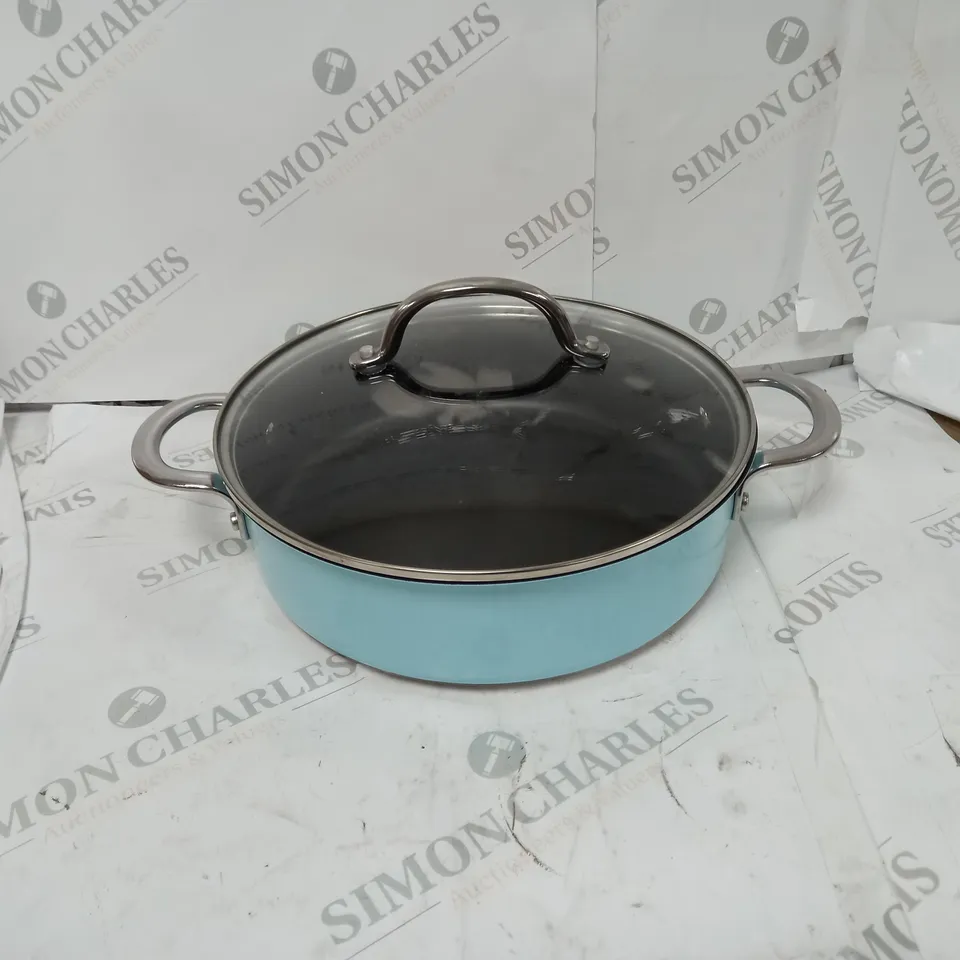 COOK'S ESSENTIALS METALLIC STAINLESS STEEL NON-STICK FAMILY SAUTE PAN