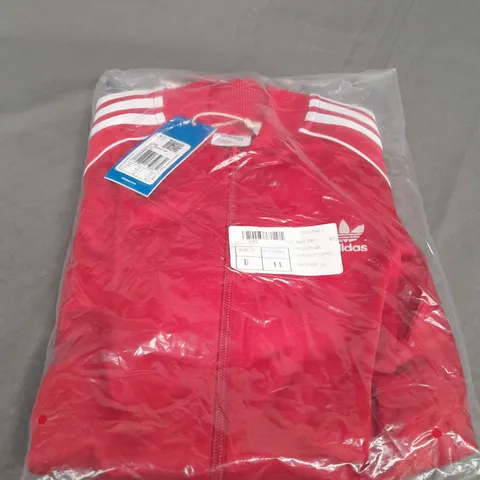 BAGGED ADIDAS STRIPE TRACK TOP IN RED SIZE 11-12YRS