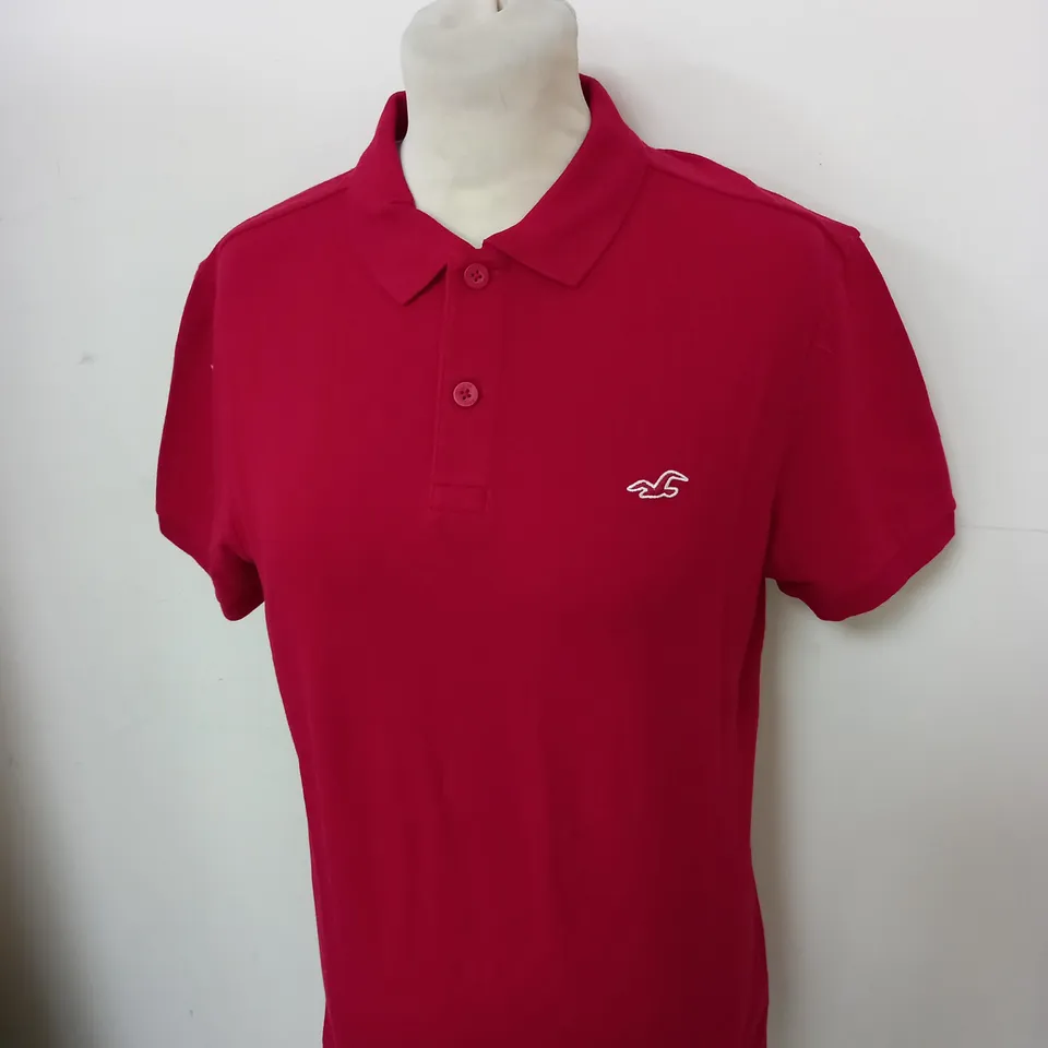 HOLLISTER CASUAL POLO SHIRT IN RED SIZE M