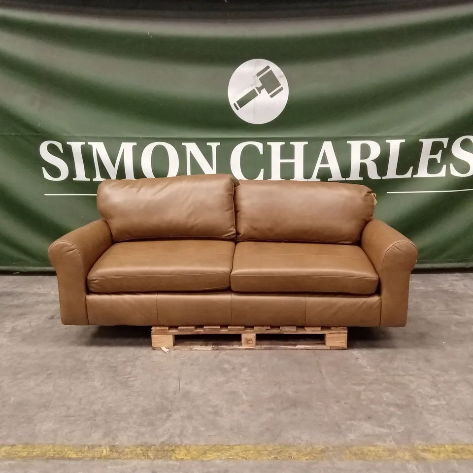 BAILEY 4 SEATER LEATHER SOFA - TAN RRP £849