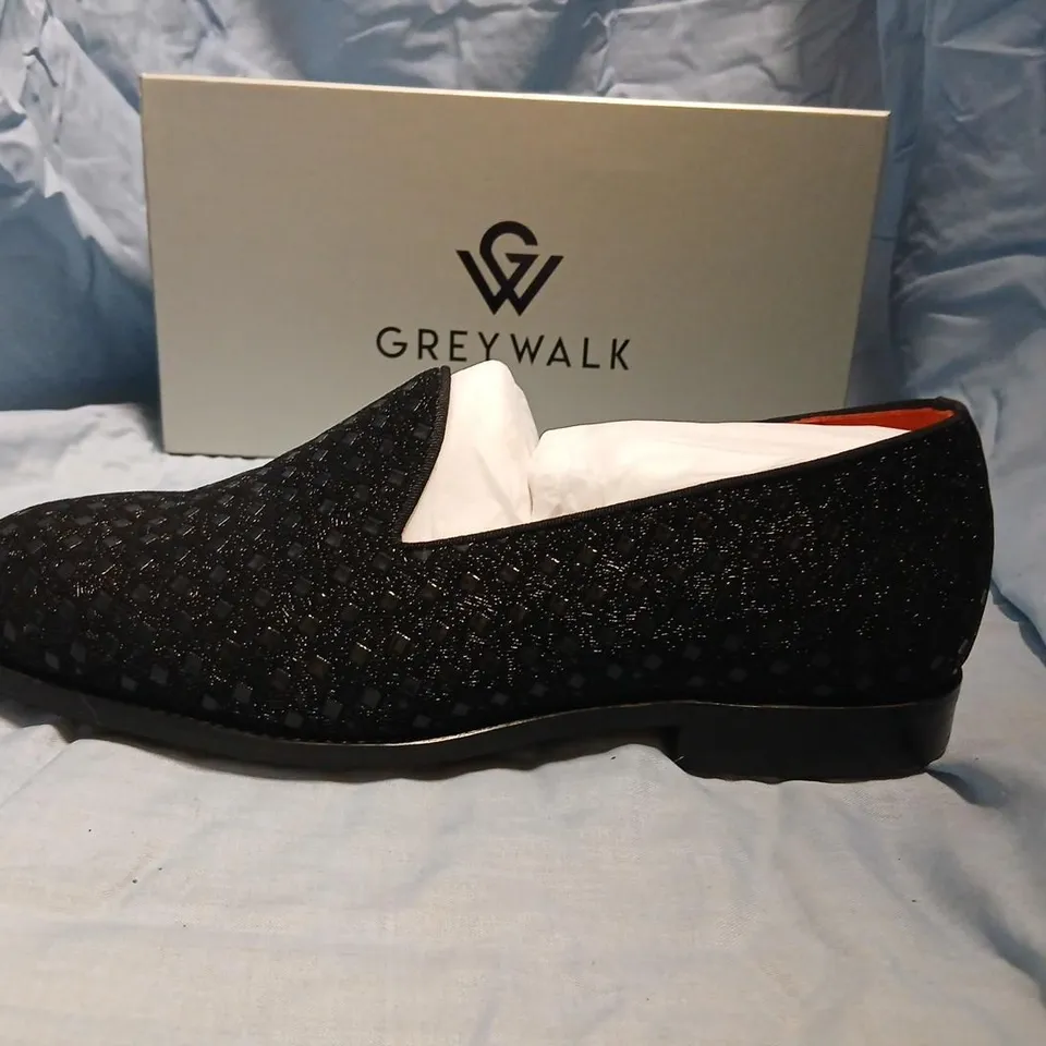 GREYWALK KINE BLACK GLITTER SLIP-ON SHOES – UK 9 (EU 43)
