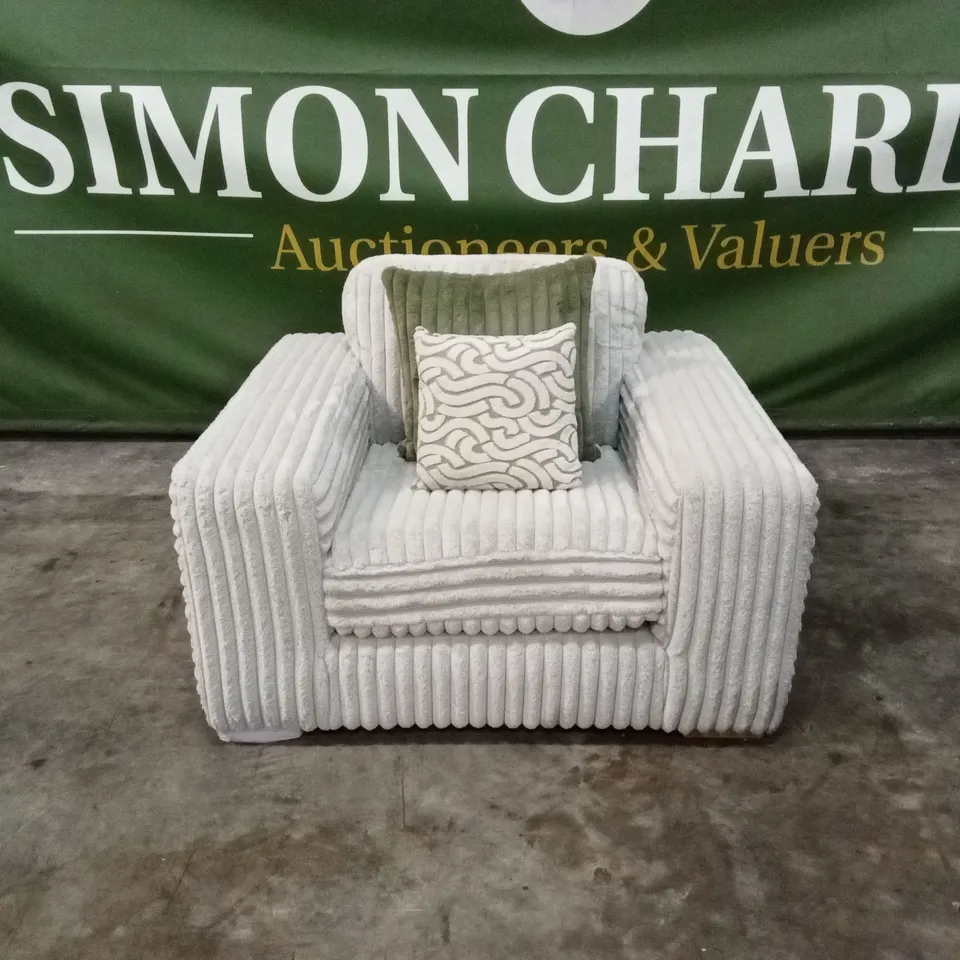 COSY FAUX FUR FABRIC ARMCHAIR RRP £849