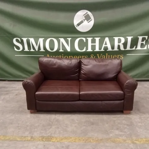 BAILEY 3 SEATER LEATHER SOFA - CHOCOLATE